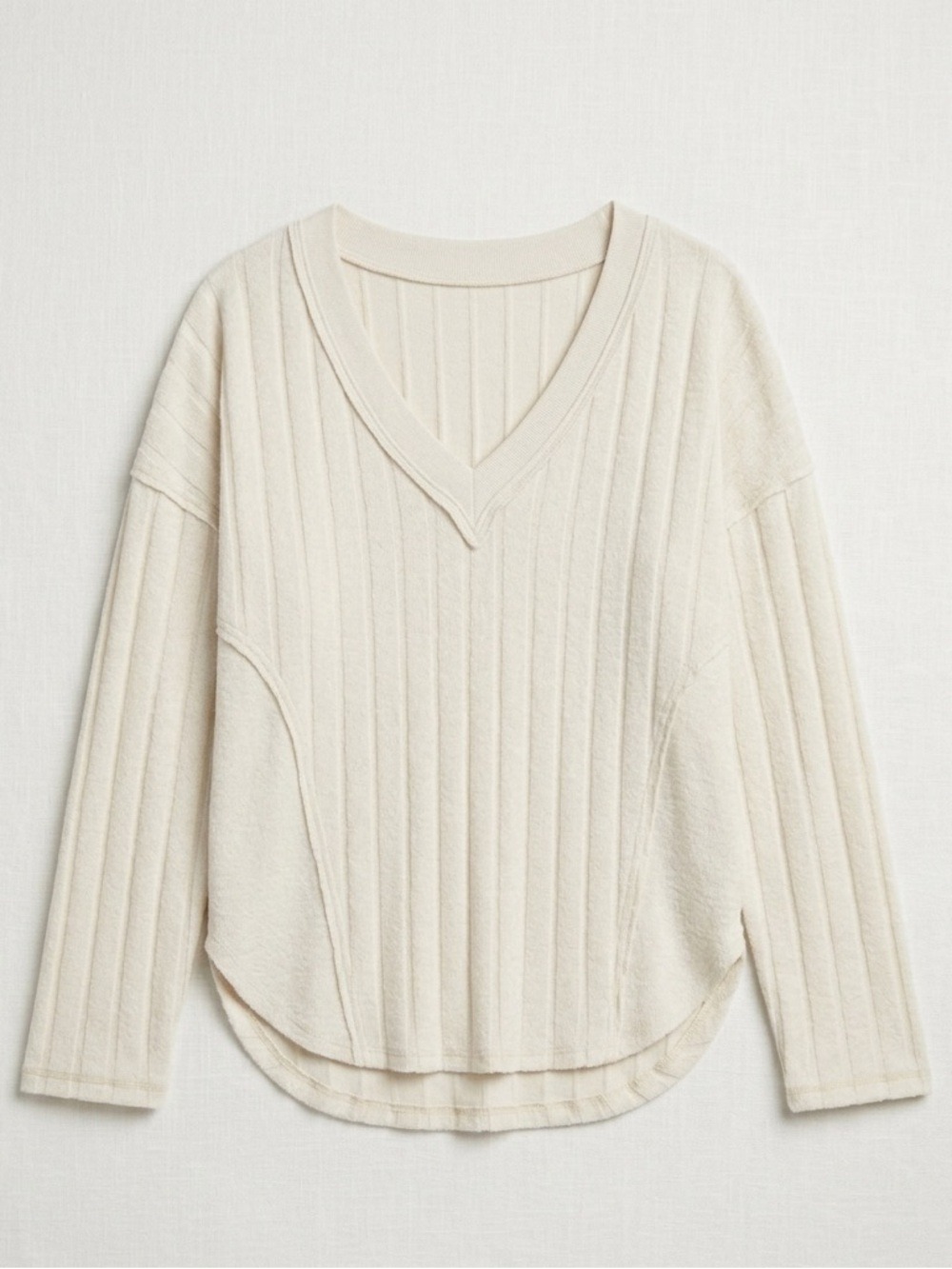Urban Outfitters Neutral V Neck Sweater Size Small Soft Knit Relaxed Pullover